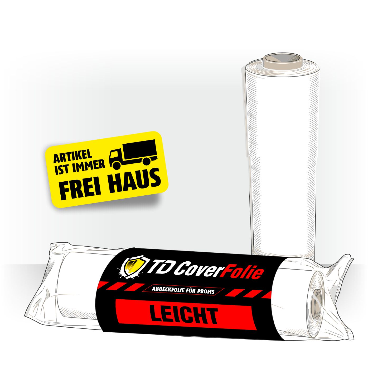 Featured image for “Abdeckfolie HDPE 7 my 2 x 50 m (100 m²) – leichte Malerfolie”