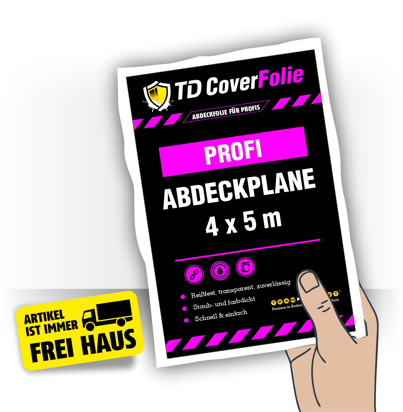 Featured image for “Abdeckplane 4 x 5 m (20 m²) – PROFI | HDPE 12 my”