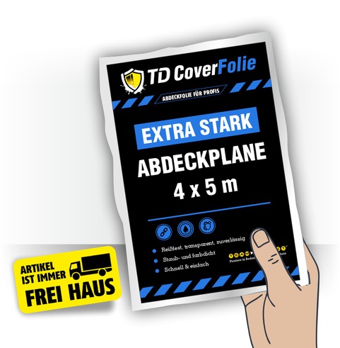 Featured image for “Abdeckplane 4 x 5 m (20 m²) – EXTRA STARK | HDPE 50 my”