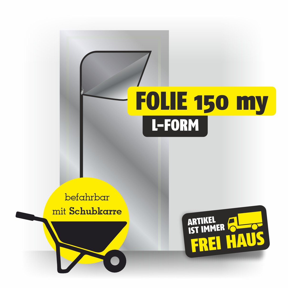 Featured image for “Staubschutztür Folie MEISTER ZIP L-Form 110 x 210 cm”
