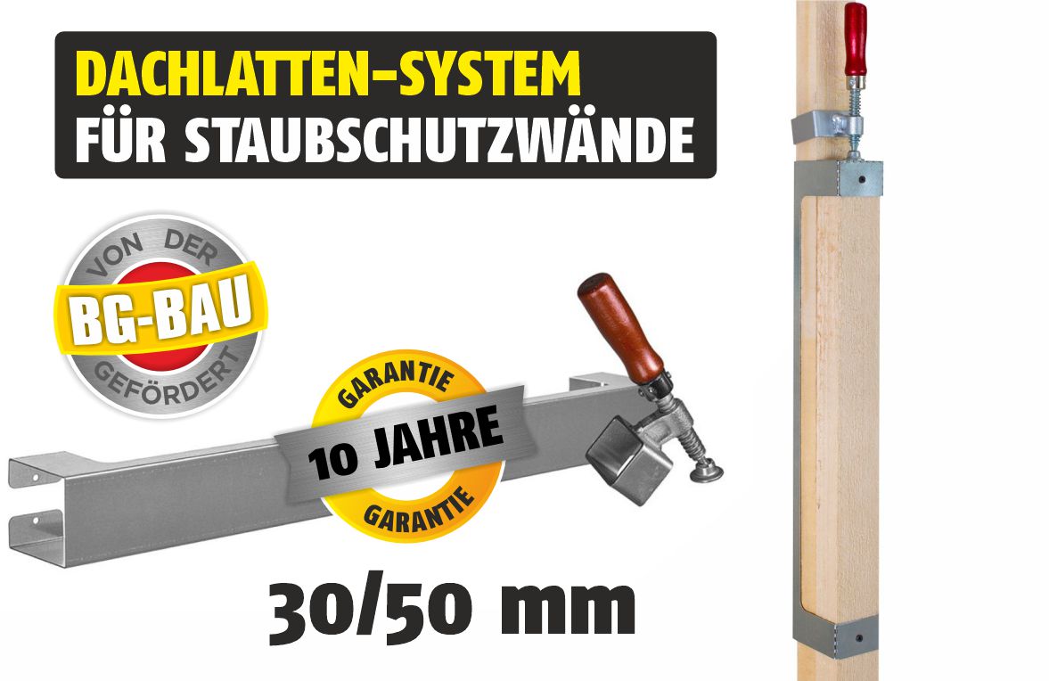 Featured image for “Staubschutzwand mit Dachlatten System 30/50 mm”