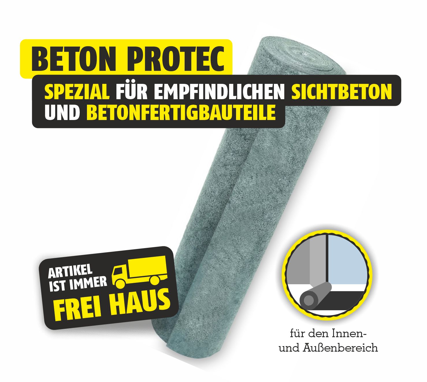 Featured image for “BETON PROTEC selbsthaftendes Abdeckvlies, 300g/m² 1,0 m x 25,0 m”