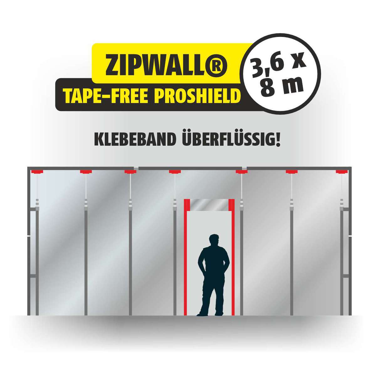 Staubschutzwand ZIPWALL® Tape-Free ProShield