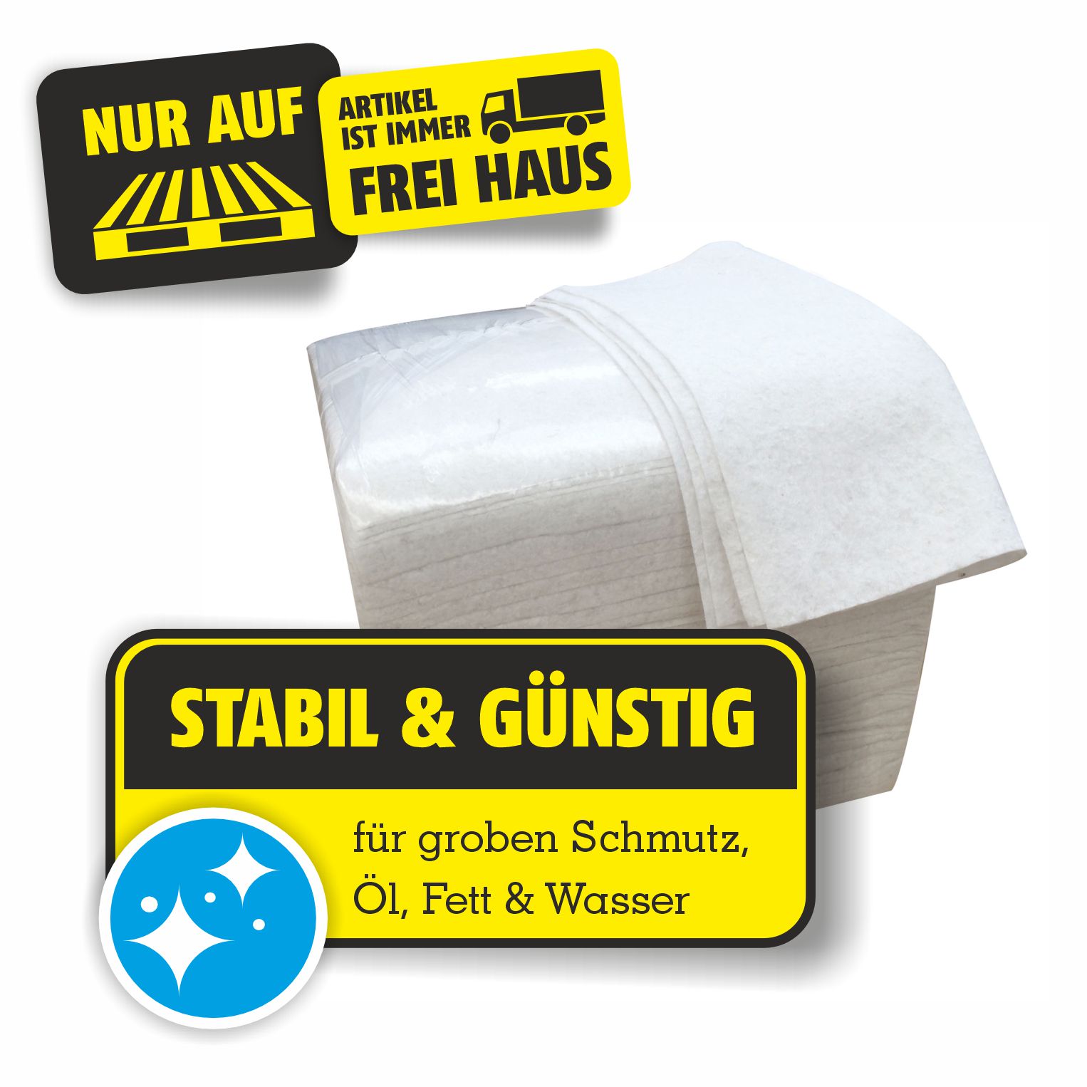 Featured image for “Vliesputztuch WEISS 38 x 40 CM 10 kg Ballen”