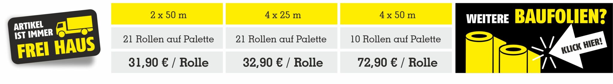 Baufolien 200my Preisstaffel Palette FREI HAUS