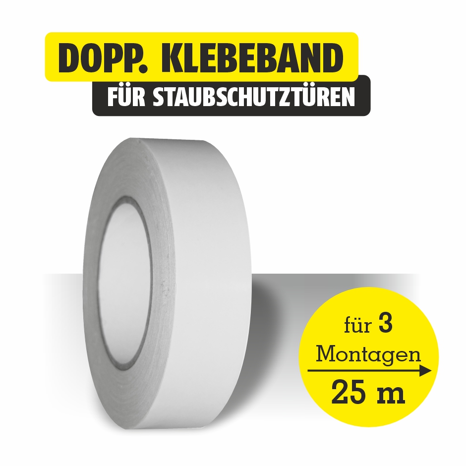 Featured image for “Spezialklebeband für Staubschutztüren doppelseitig”
