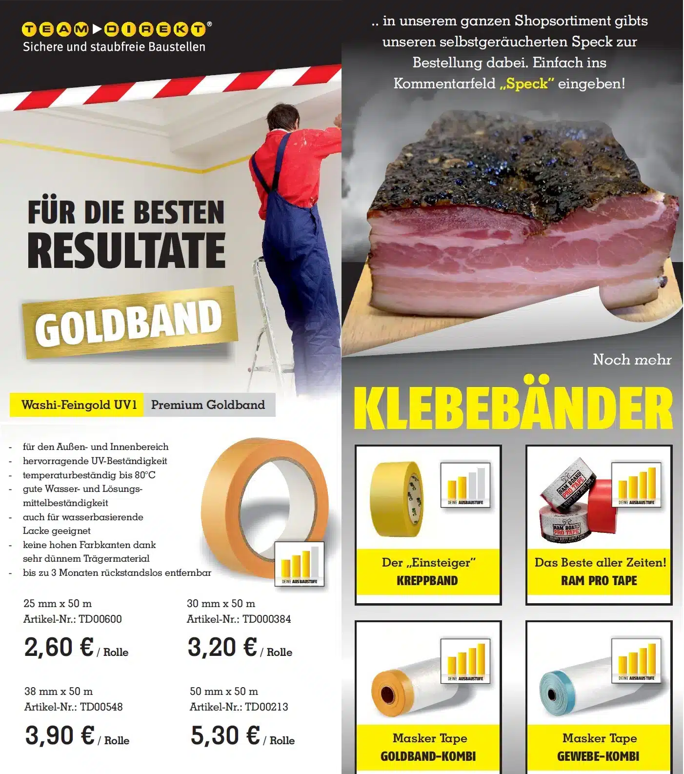 Featured image for “Für randscharfe, superflache Farbkanten: WASHI-FEINGOLD UV1 PREMIUM Goldband”