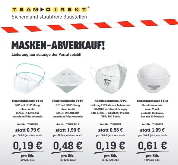 Read more about the article Wir leeren unser Lager: Masken Abverkauf zum Sonderpreis
