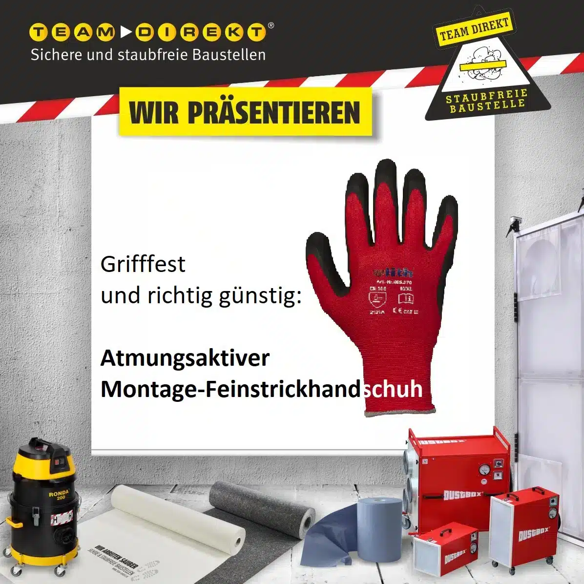 Featured image for “Grifffest und richtig günstig: Atmungsaktiver Montage-Feinstrickhandschuh”