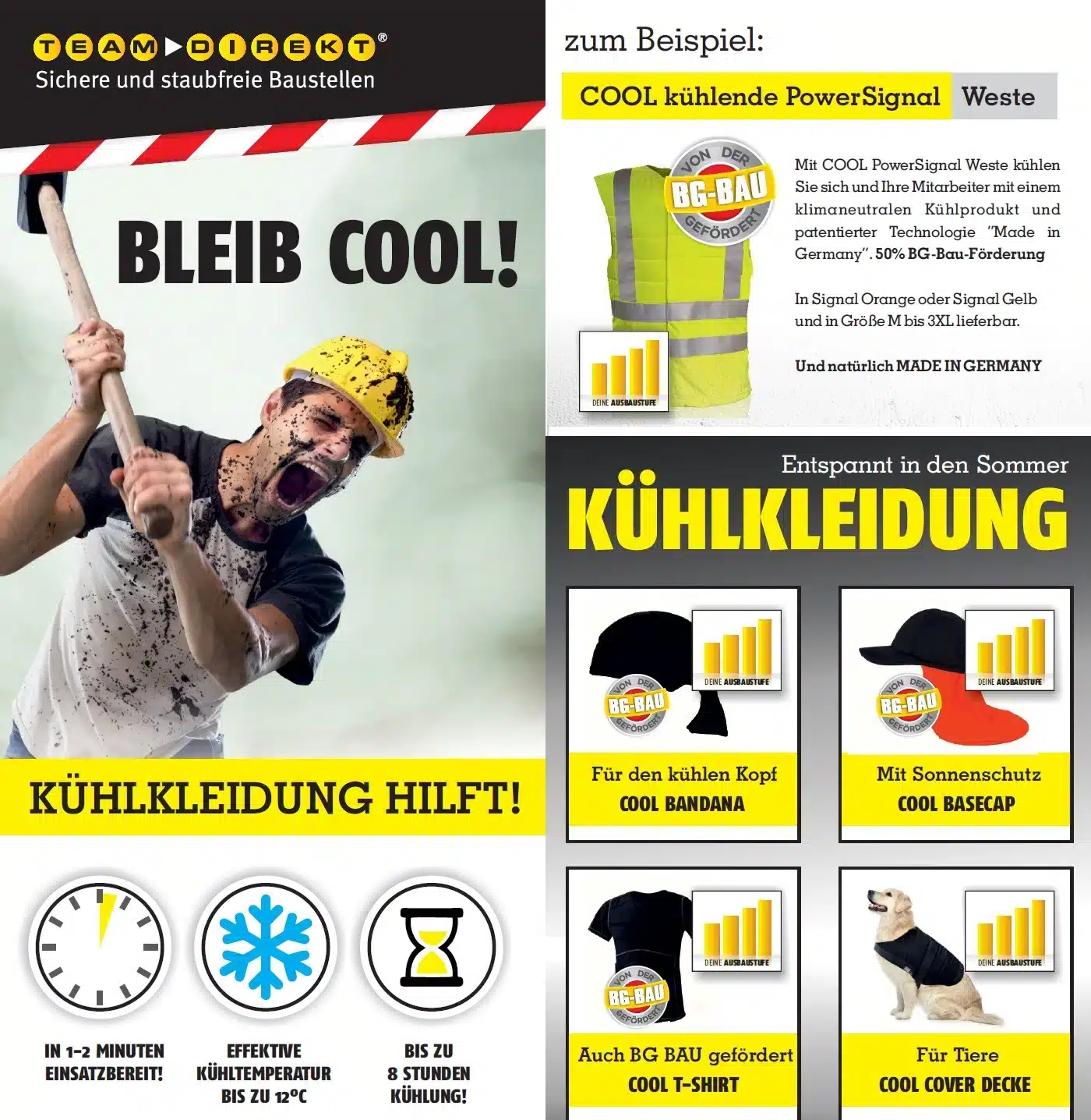 Featured image for “Immer schön cool bleiben mit Kühlkleidung – bei uns auch als Signalwesten für den Straßenbau erhältlich!”