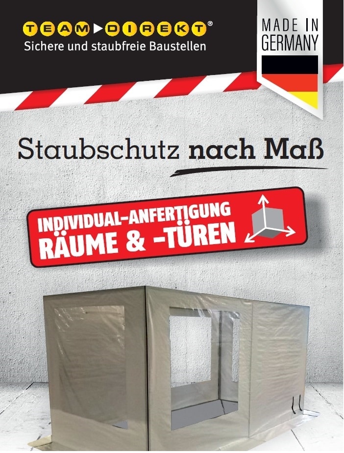 Read more about the article Staubschutz nach Maß: Wir fertigen Staubschutzräume und -Türen individuell