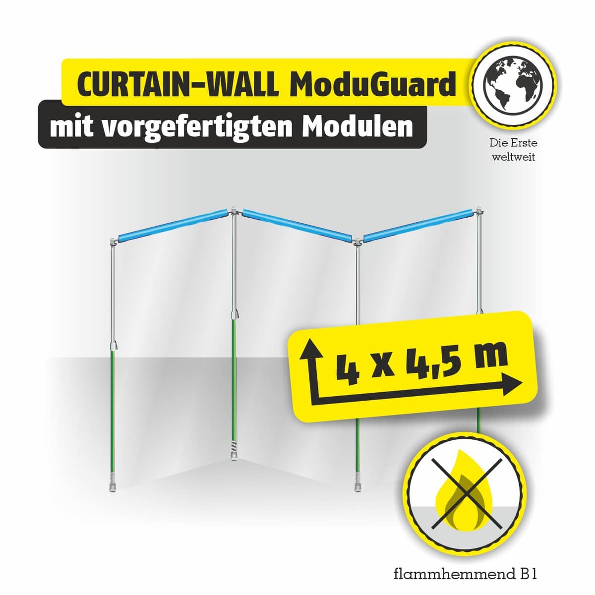 Featured image for “Staubschutz: Curtain Wall Staubschutzwand ModuGuard – Exklusiv bei Team Direkt”