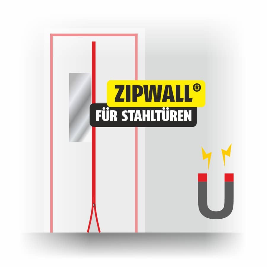 Featured image for “DualMag ZipWall® Stahlzargen Staubschutztür – Klebebandfreie Befestigung”