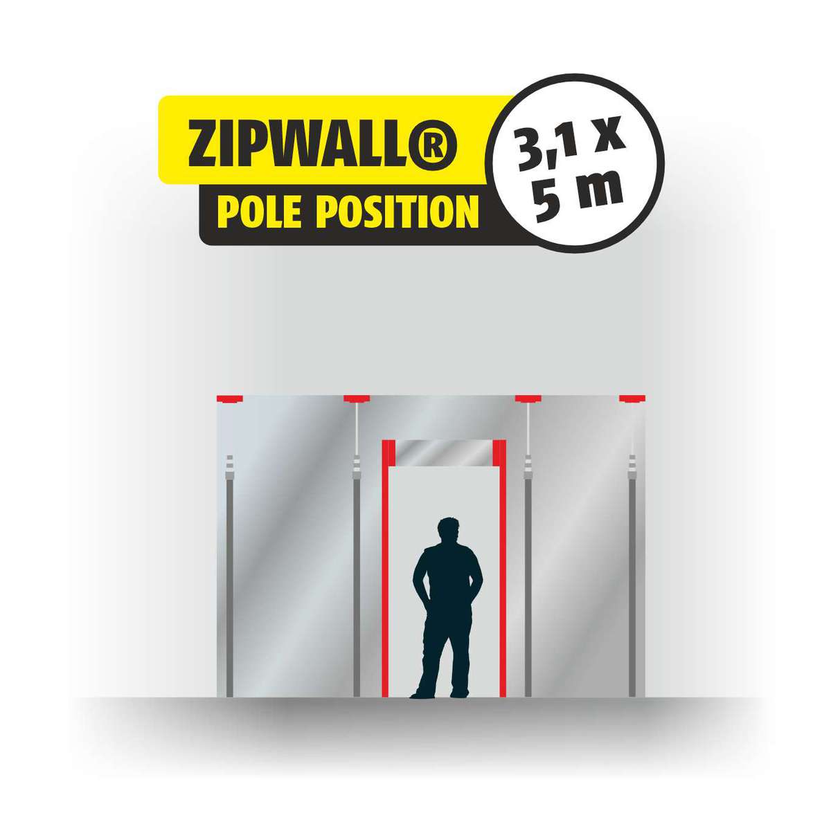 Featured image for “Staubschutzwand ZIPWALL® POLE POSITION”