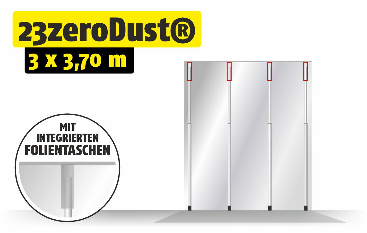Featured image for “Staubschutzwandsystem 23zeroDust® StaubStop!® 3 x 3,70”