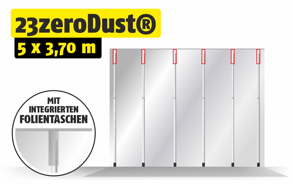 Featured image for “Staubschutzwandsystem 23zeroDust® StaubStop!® 5 x 3,70”