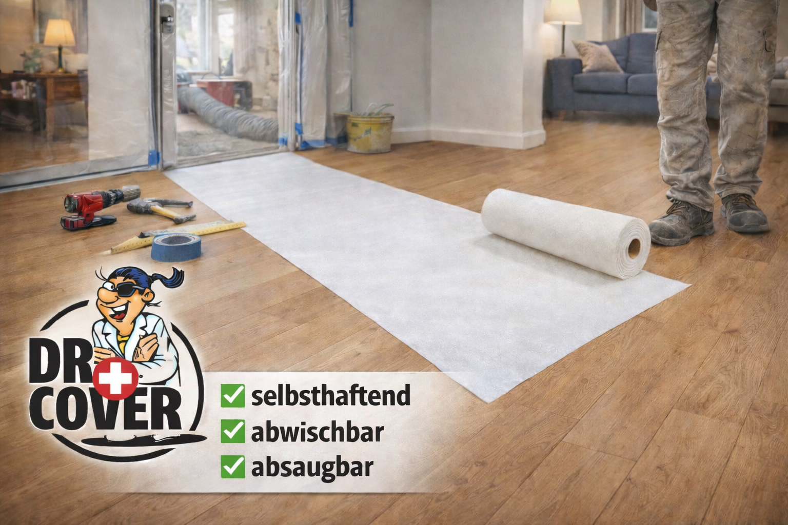 Abdeckvlies Dr. Cover in der Anwendung