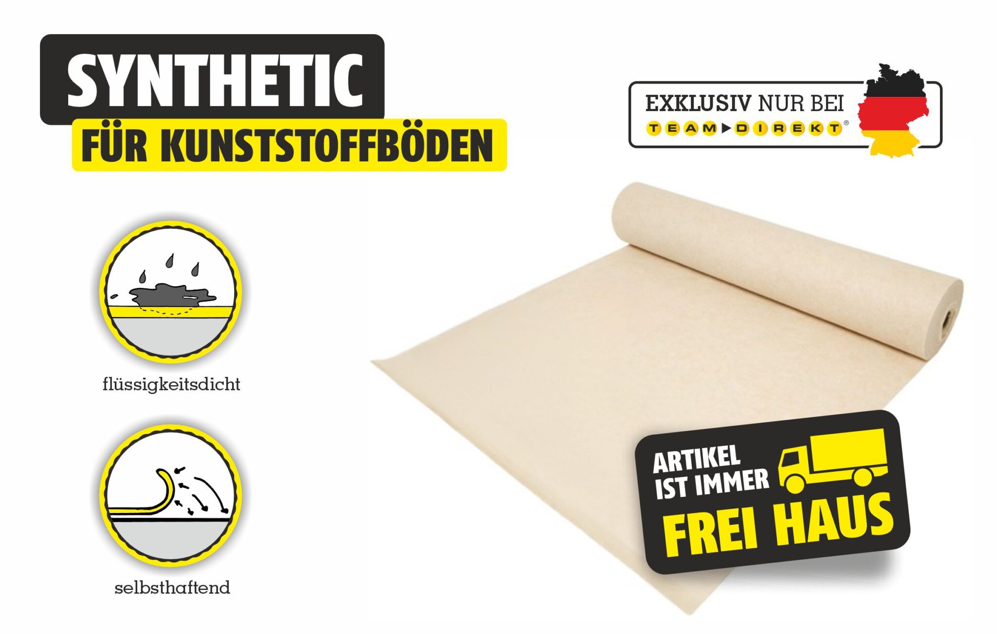 Featured image for “Abdeckvlies SYNTHETIC 1 x 25 m – Schutz für Kunststoffböden PVC Laminat ohne Rückstände”