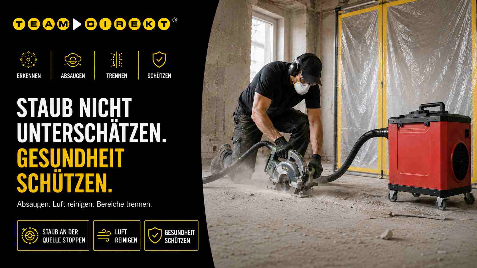 Featured image for “Gesundheitsschutz auf der Baustelle: Was Handwerker beim Thema Staub oft unterschätzen”