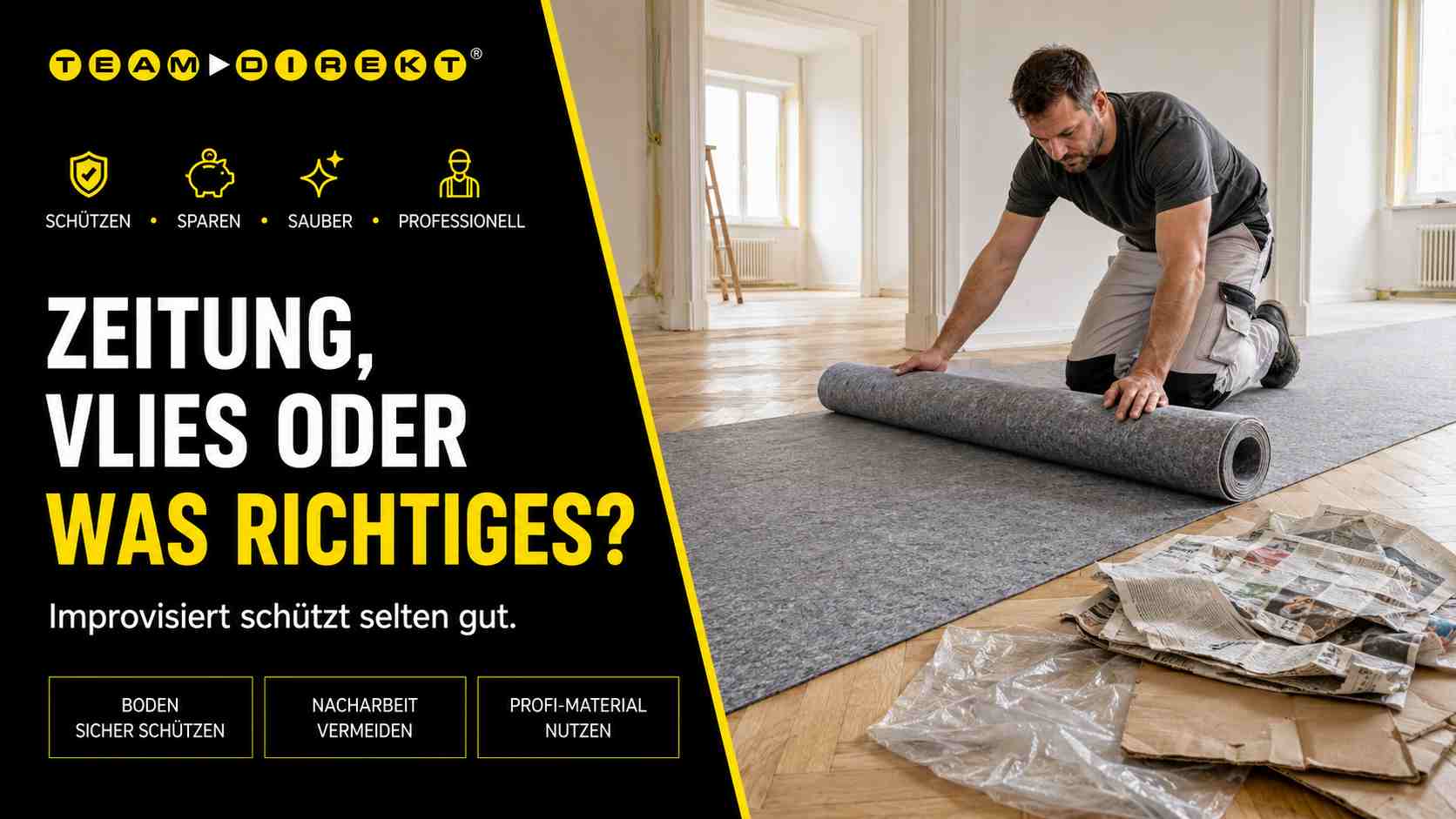 Featured image for “Bodenschutz auf der Baustelle – Zeitung, Vlies oder was Richtiges?”