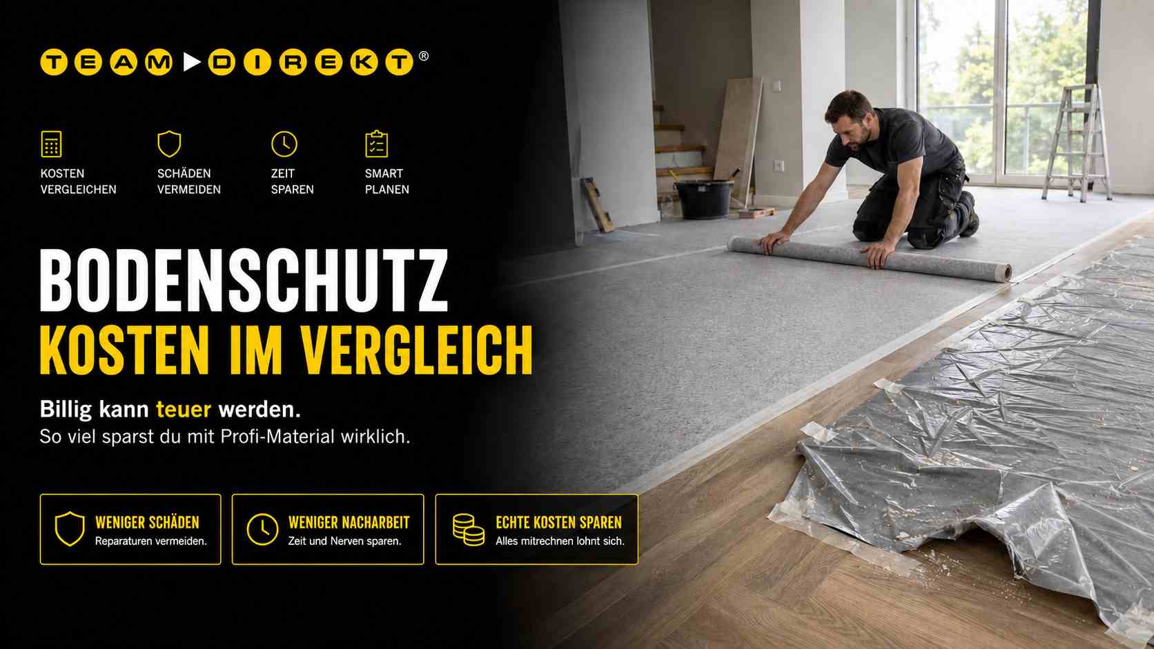 Featured image for “Bodenschutz Kosten im Vergleich – So viel sparst Du mit Profi-Material wirklich”