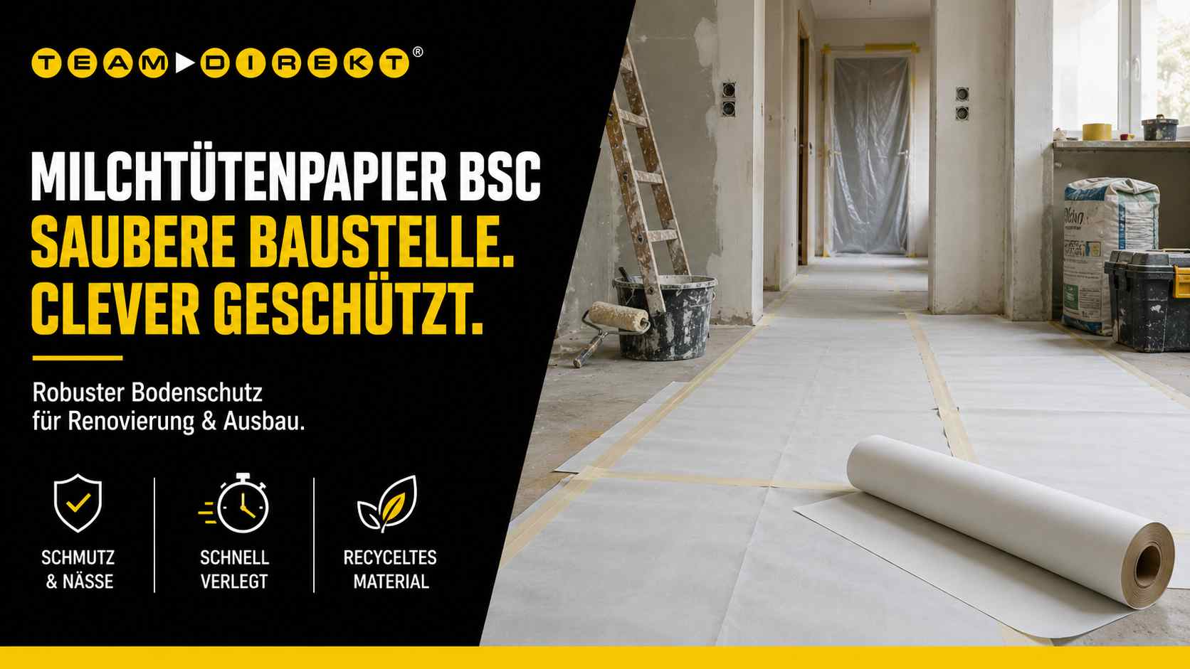 Featured image for “Milchtütenpapier BSC® – Die cleverste Art, Deine Baustelle sauber zu halten”