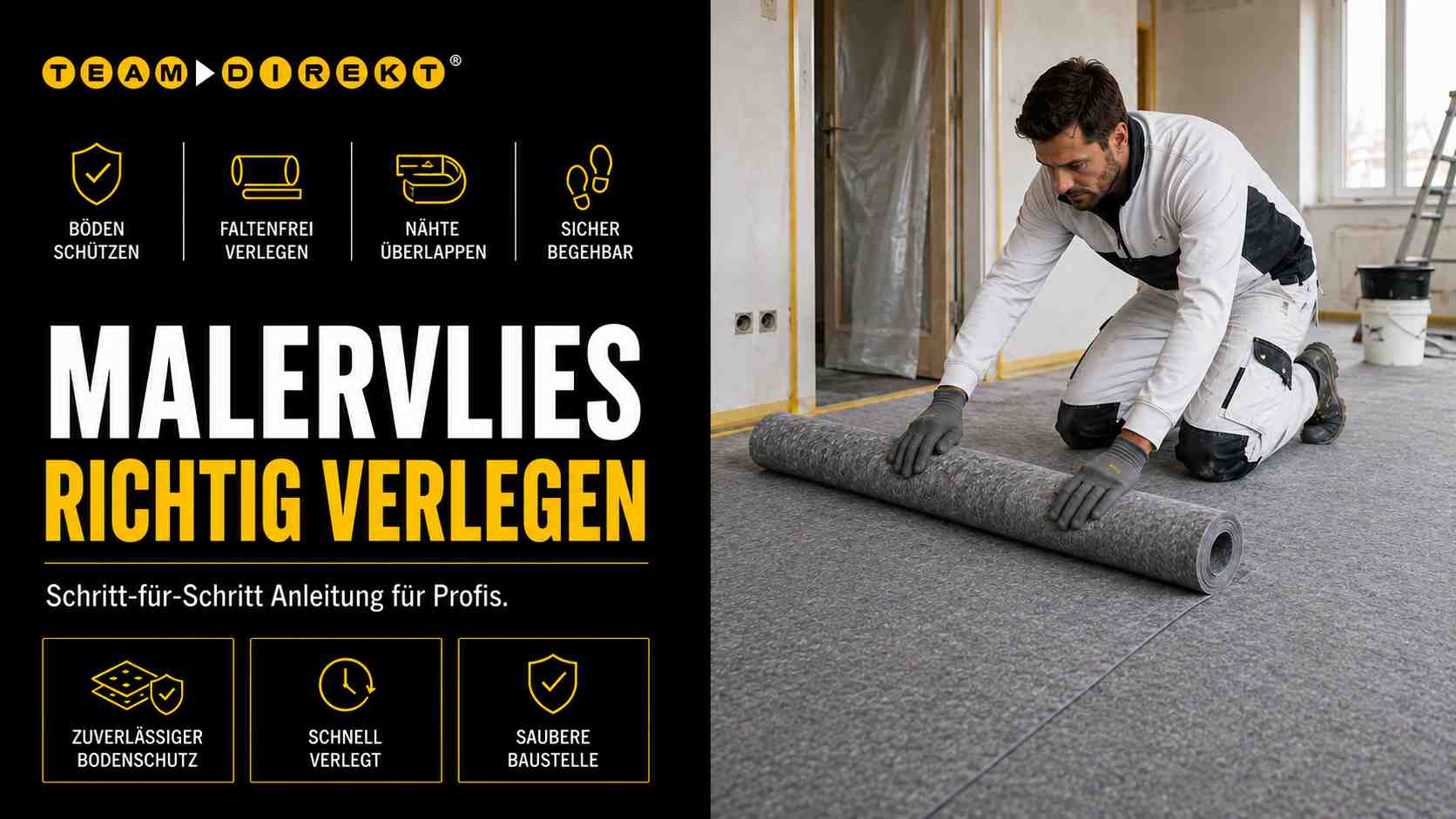 Featured image for “Malervlies richtig verlegen – Anleitung für Handwerker & Bauleiter”