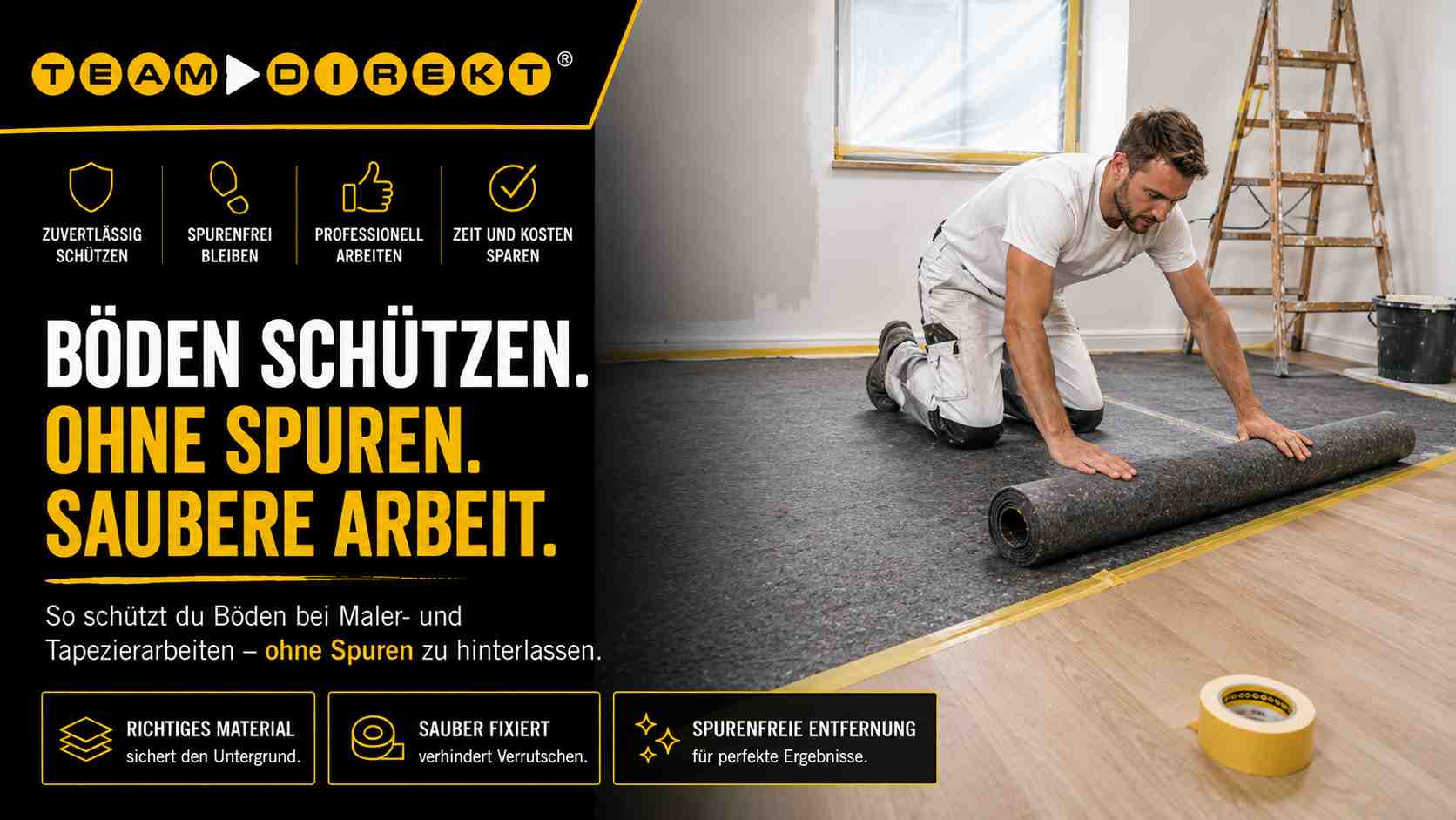 Featured image for “Böden schützen bei Maler- & Tapezierarbeiten: so bleiben keine Spuren zurück”