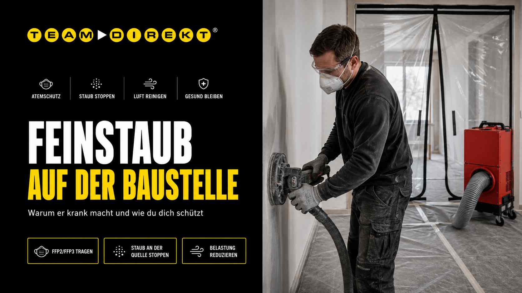 Featured image for “Feinstaub auf der Baustelle – Warum er krank macht und wie Du Dich schützt”