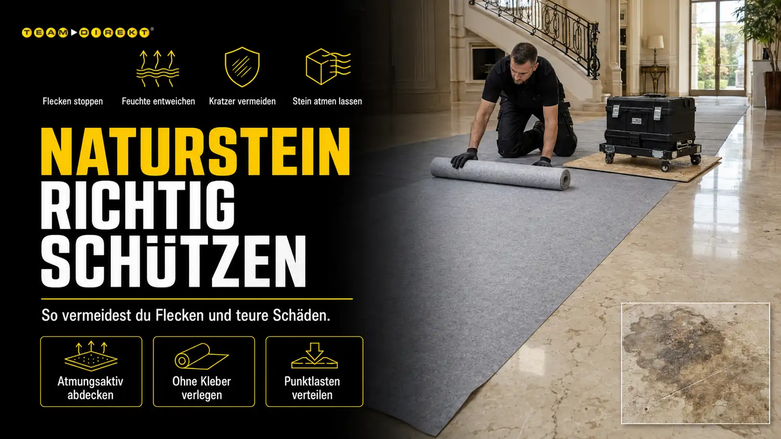 Featured image for “Naturstein schützen: teure Schäden auf der Baustelle vermeiden”
