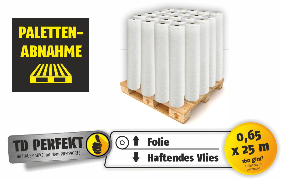 Featured image for “Abdeckvlies selbsthaftend 0,65 x 25 TD PERFEKT Palettenabnahme”