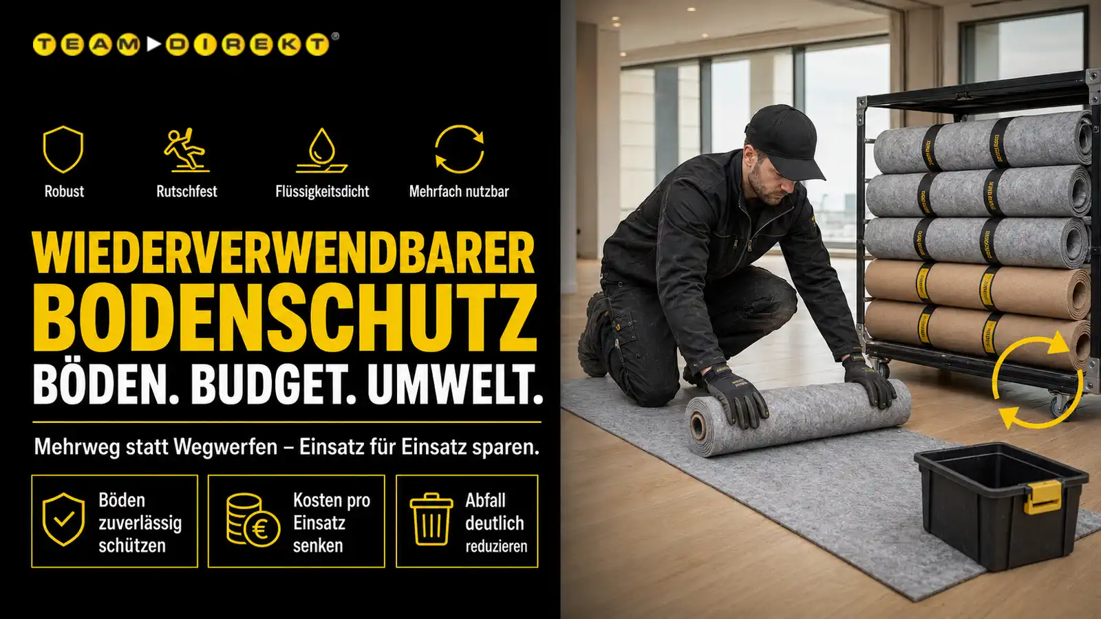 Featured image for “Wiederverwendbarer Bodenschutz: gut für Böden, Budget und Umwelt”