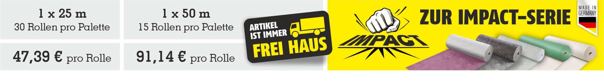 TD Impact Schutzvlies selbsthaftend Hinweis Impact Serie