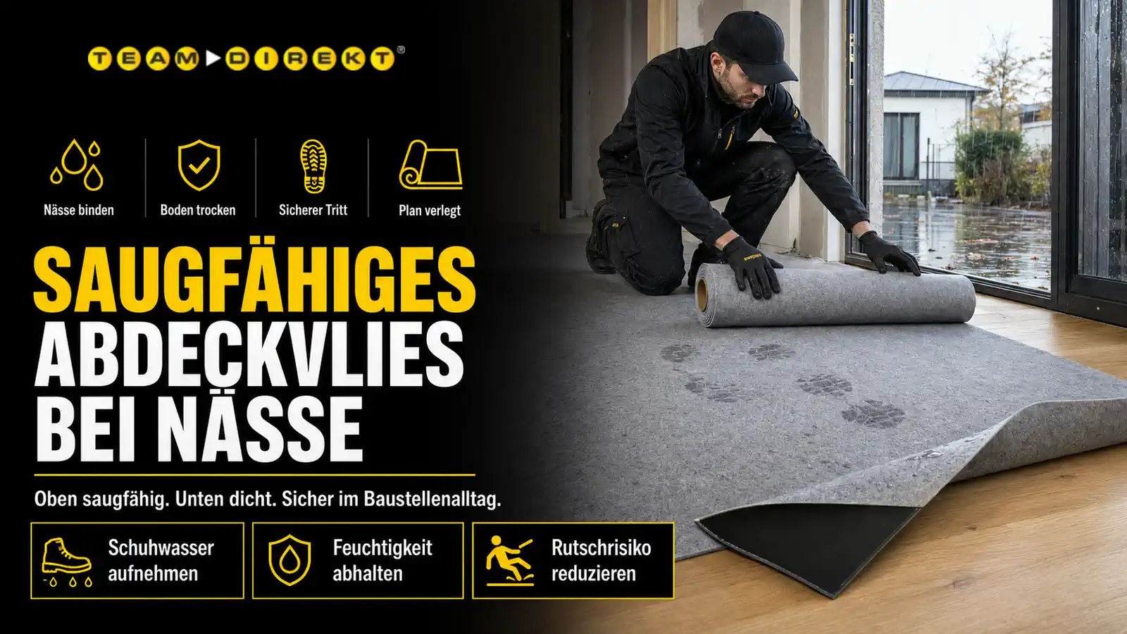 Featured image for “Saugfähiges Abdeckvlies: Bodenschutz für Nässe, Herbst und Winter”