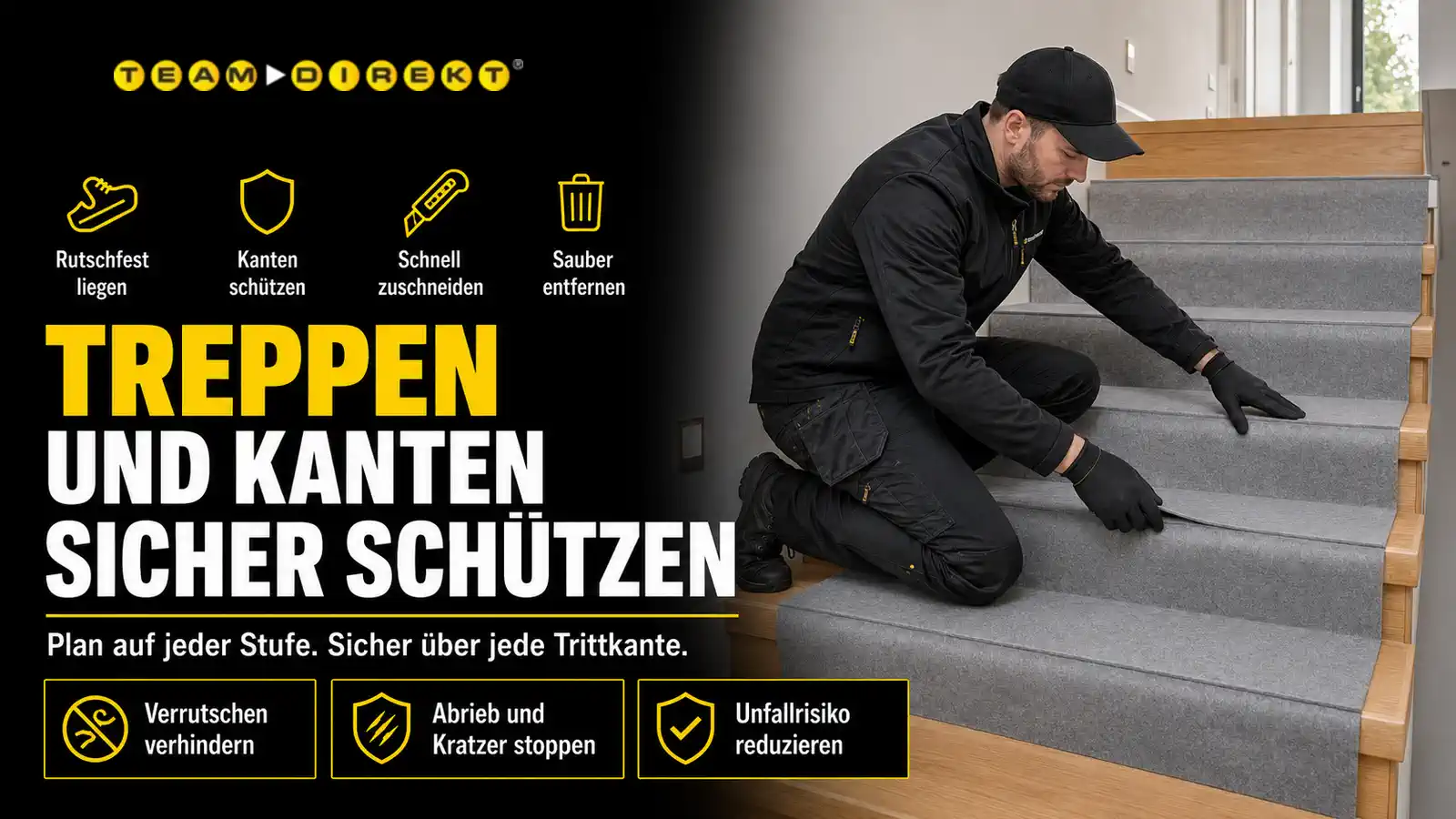 Featured image for “Abdeckvlies für Treppen: Stufen und Kanten sicher schützen”