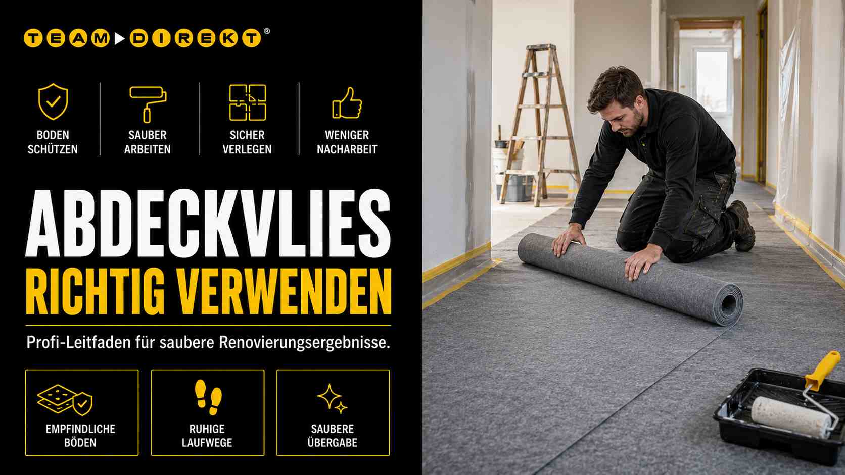 Featured image for “Malerabdeckvlies richtig verwenden – der Profi-Leitfaden für saubere Renovierungsergebnisse”