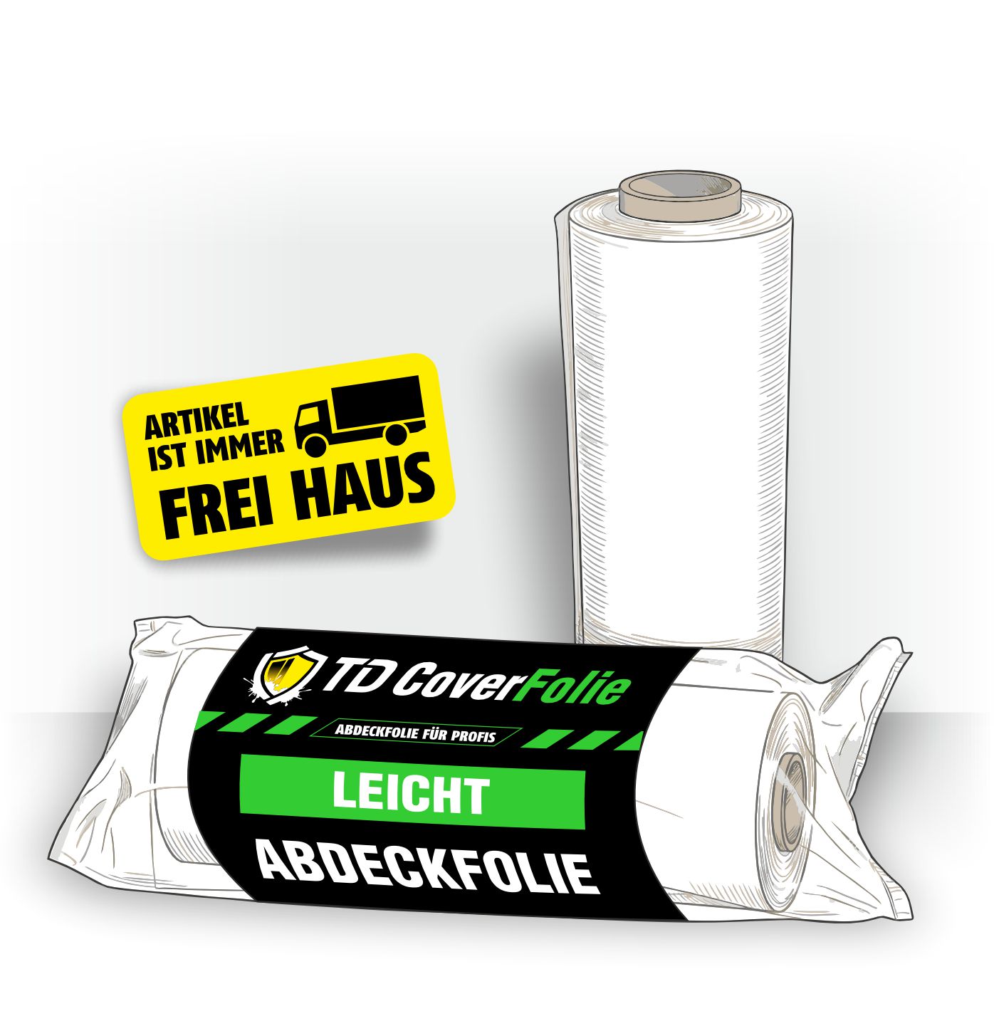 Featured image for “Abdeckfolie transparent HDPE „leicht“ 4 x 25 m Rolle”