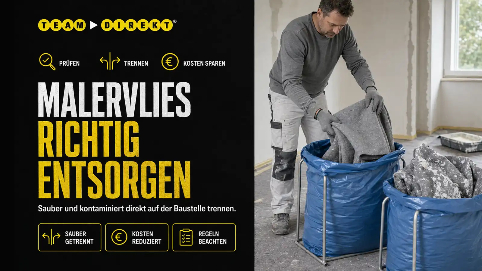 Featured image for “Malerabdeckvlies entsorgen – Profi-Tipps für saubere Baustellen”