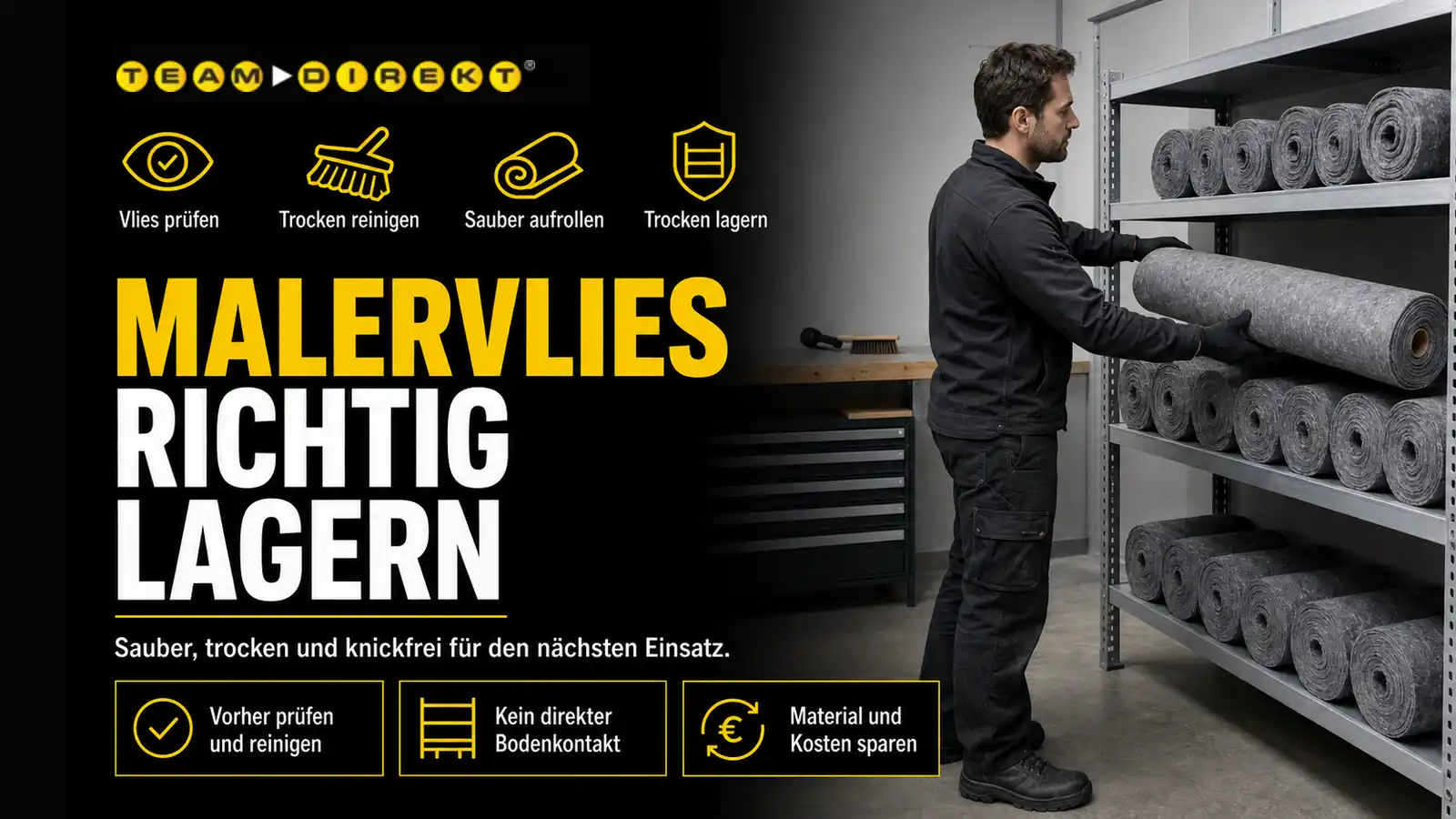 Featured image for “So lagerst du übrig gebliebenes Malervlies richtig – Profi-Tipps für saubere Baustellen”