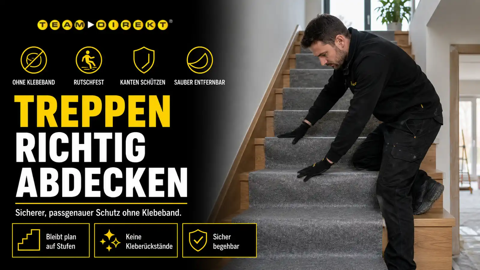 Featured image for “Treppen richtig abdecken – sicherer Schutz ohne Klebeband”
