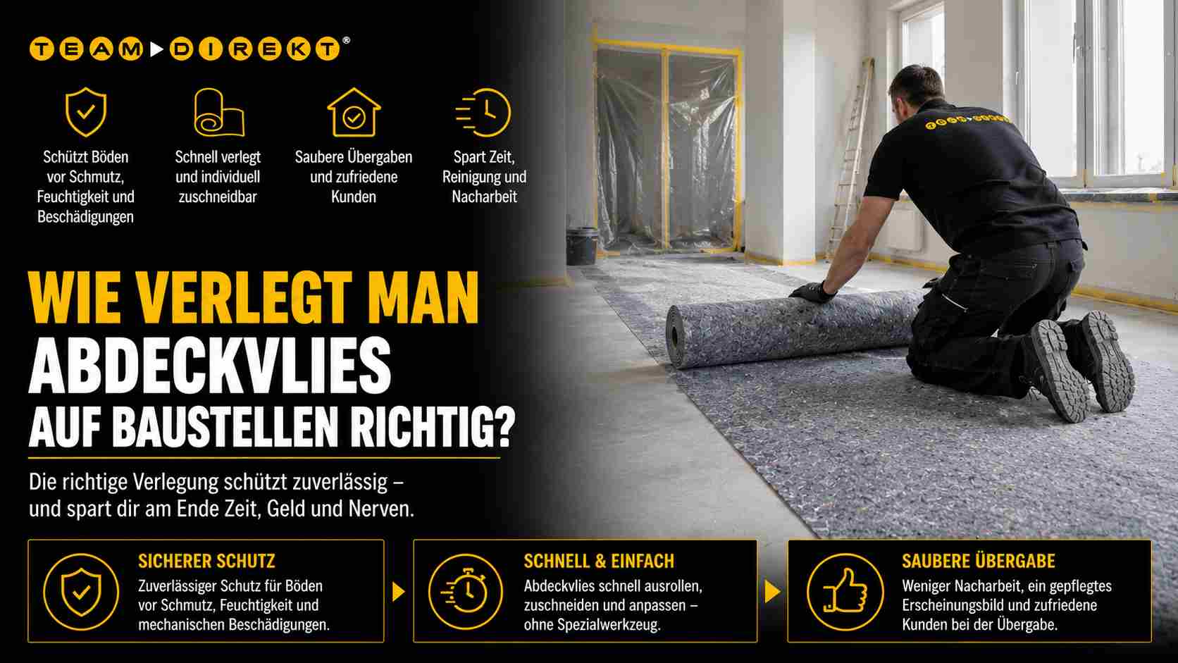 Featured image for “Wie verlegt man Abdeckvlies auf Baustellen richtig?”