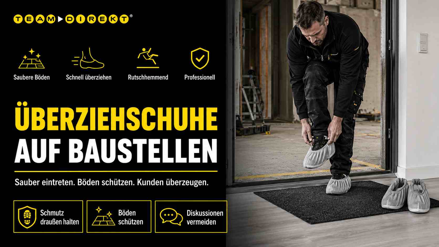 Featured image for “Überziehschuhe auf Baustellen: Saubere Böden ohne Diskussionen mit Kunden”