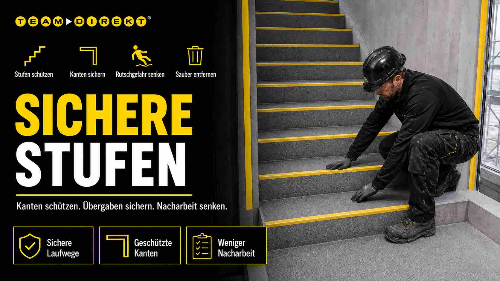 Featured image for “Treppenschutz auf Baustellen: sichere Stufen, saubere Übergaben, weniger Nacharbeit”