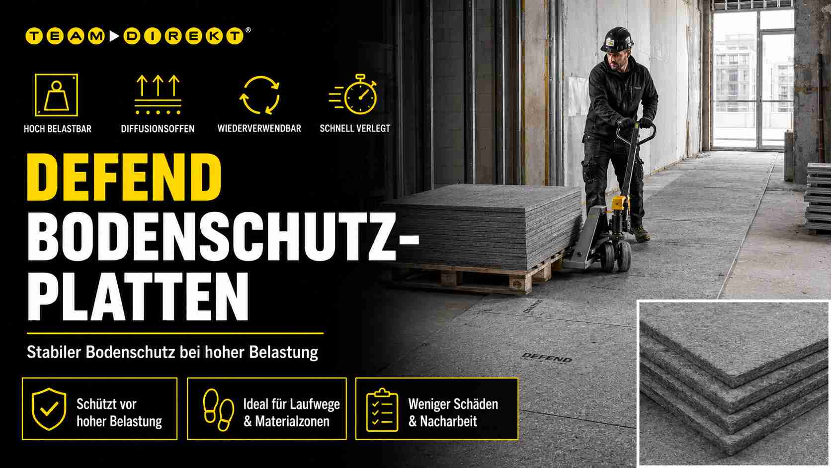 Featured image for “DEFEND Bodenschutzplatten – stabiler Bodenschutz bei hoher Belastung”