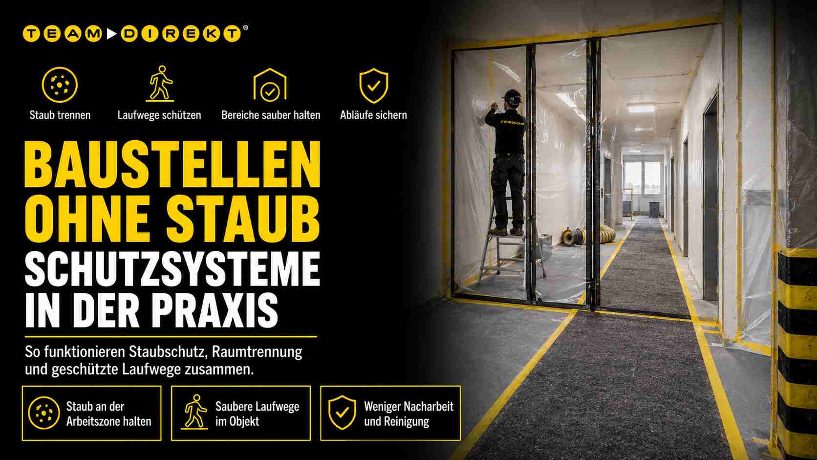 Featured image for “Baustellen ohne Staub: wie Schutzsysteme in der Praxis wirklich funktionieren”