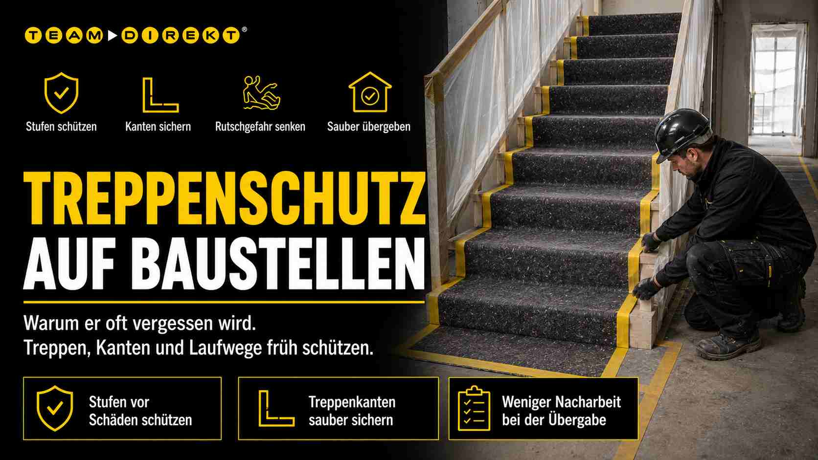 Featured image for “Treppenschutz auf Baustellen: Warum er oft vergessen wird”