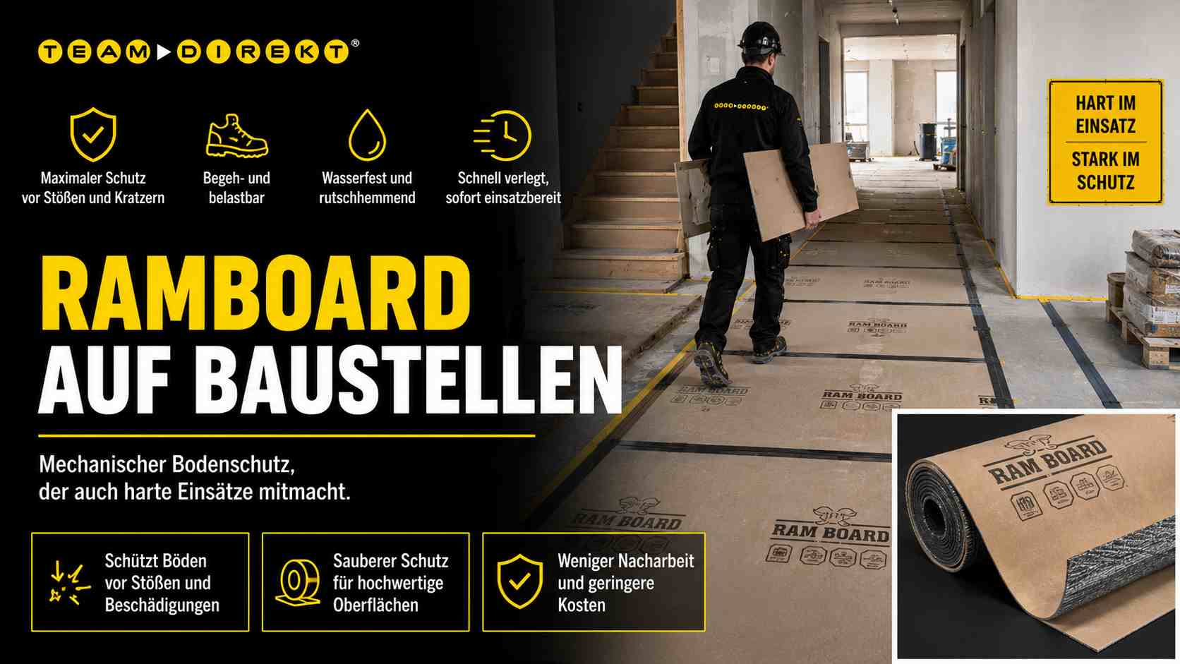 Featured image for “RAMBOARD auf Baustellen: Wann sich mechanischer Bodenschutz wirklich lohnt”