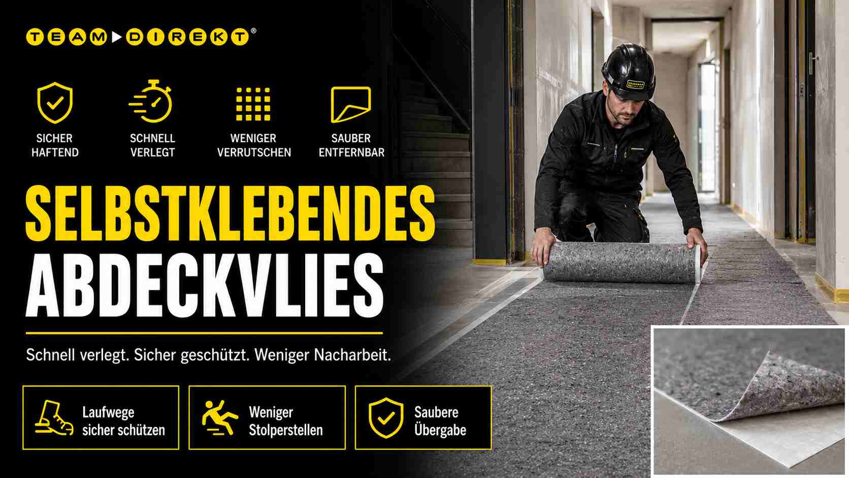 Featured image for “Selbstklebendes Abdeckvlies auf Baustellen: Wann es die beste Lösung ist”
