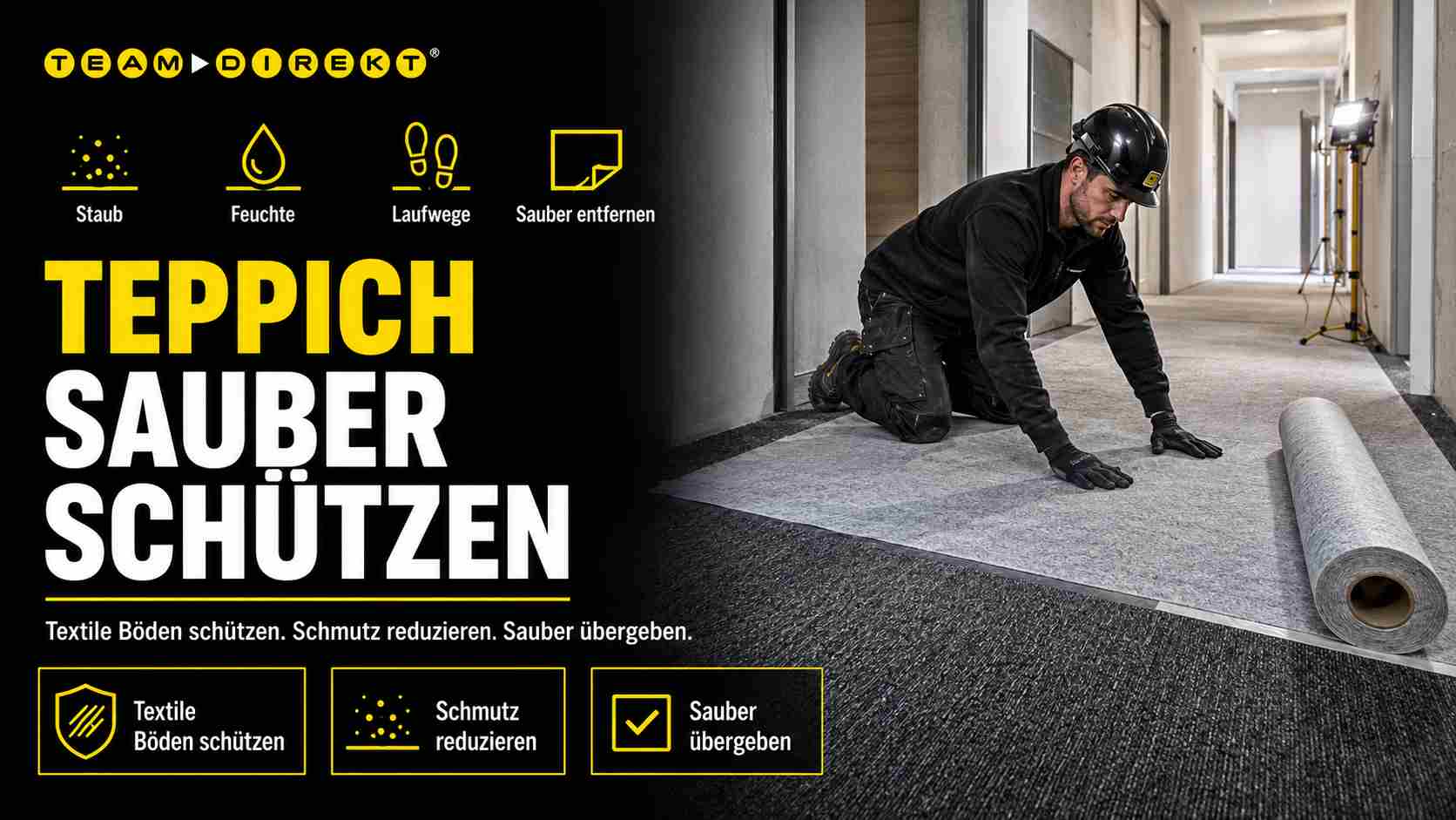 Featured image for “Teppichschutz auf Baustellen: textile Böden sauber schützen und Reklamationen vermeiden”
