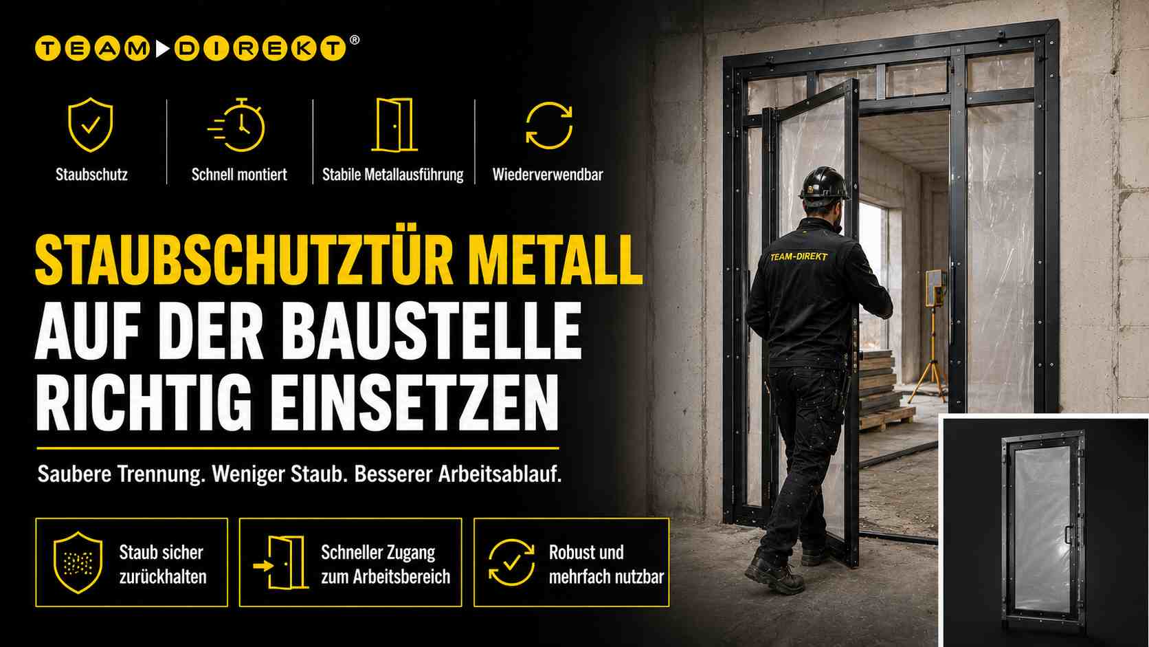 Featured image for “Staubschutztür Metall: Robuste Abschottung für stark genutzte Durchgänge”